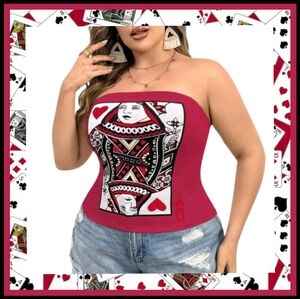 QUEEN OF HEARTS ♡ SEXY ♡ BANDEAU TOP ♡ 22w ♡ NWT